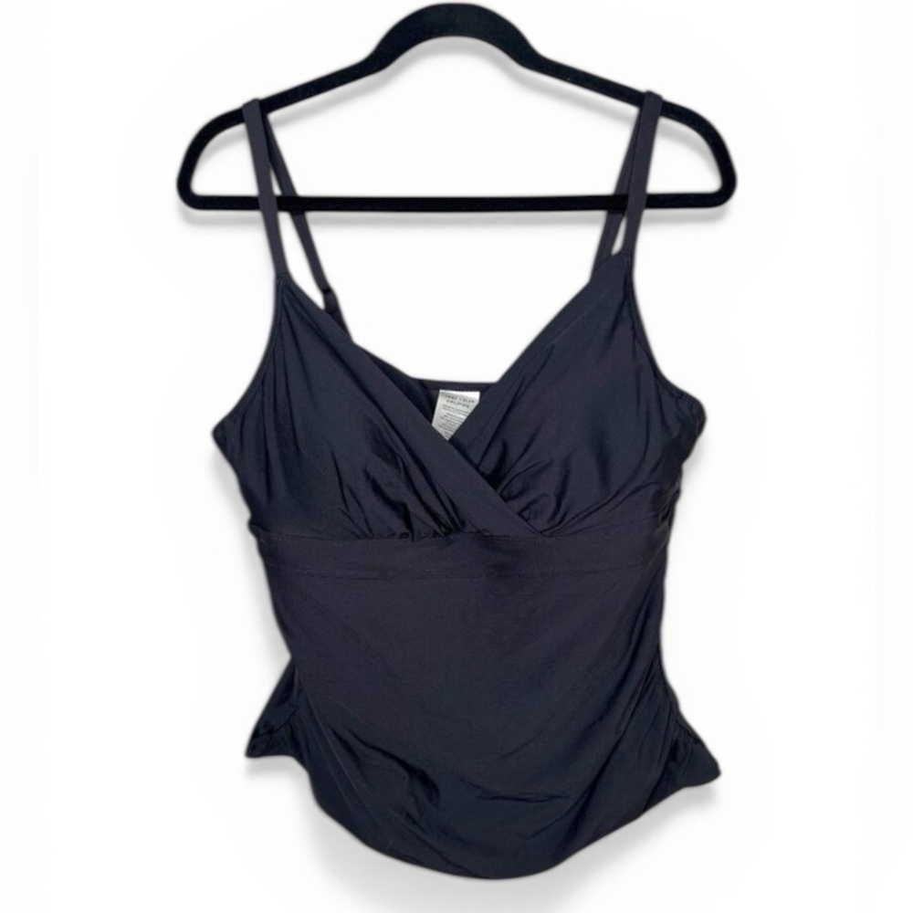 Anne Cole Black Tankini Top Underwire Support XXL